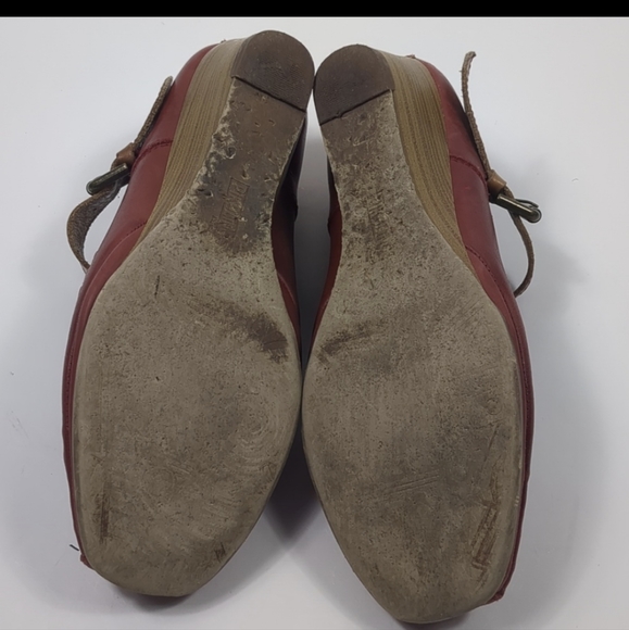 Pikolinos Gandia Red Leather Mary Jane Wedge Size 38 Boho Cottage - Picture 6 of 8